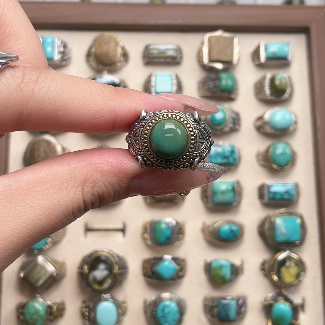 六***6绿松石银S925镶嵌戒指