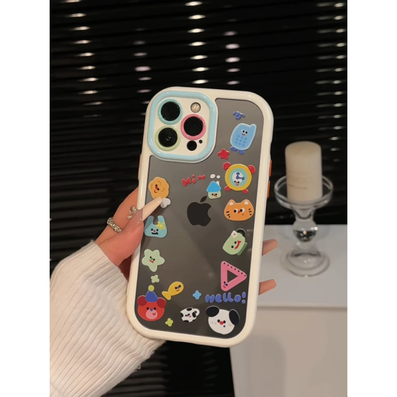 适用苹果16创意iPhone15pro手机壳奶油壳华为p70女可爱物品小图案