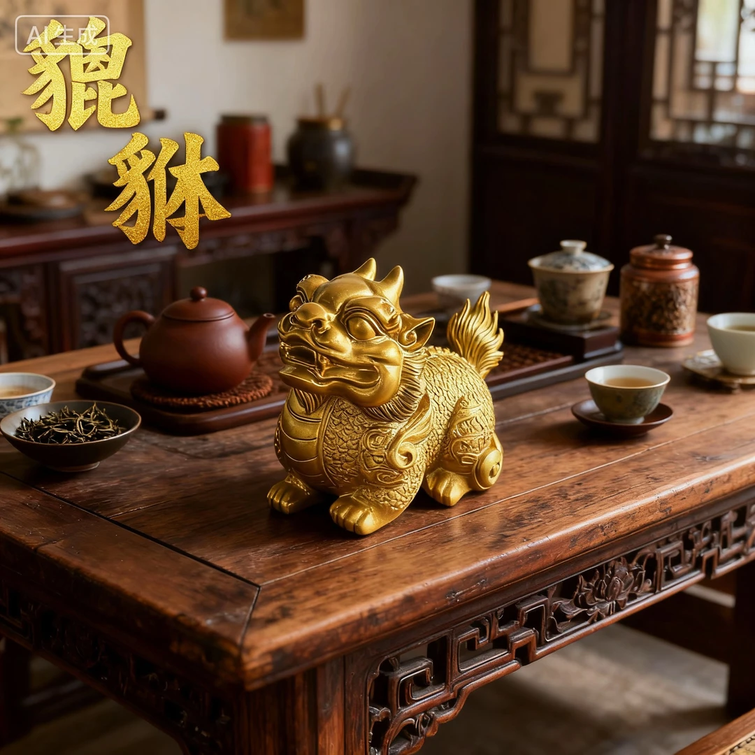 湘永鸿【貔貅】茶宠中式桌面茶宠招财工艺品摆件弥勒佛佛像