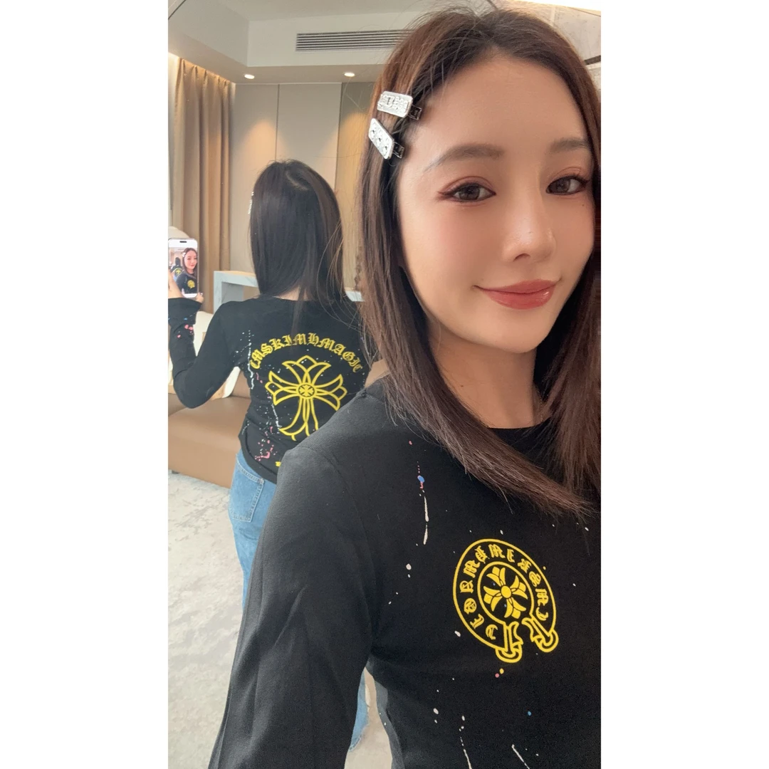 《An ni》Ani-B595 春秋显瘦印花长袖修身打底