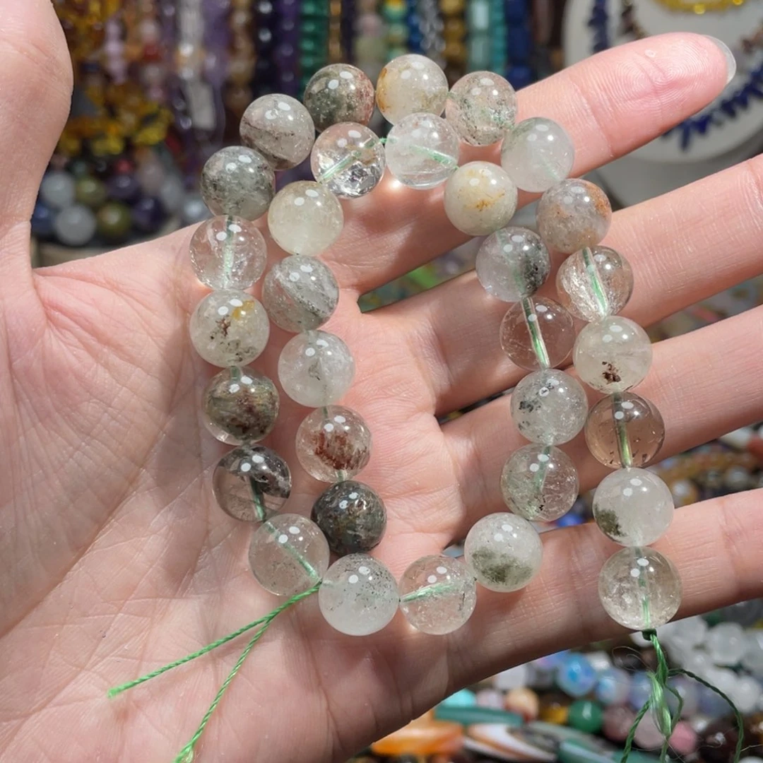 石英质玉，绿幽灵12mm，未镶嵌