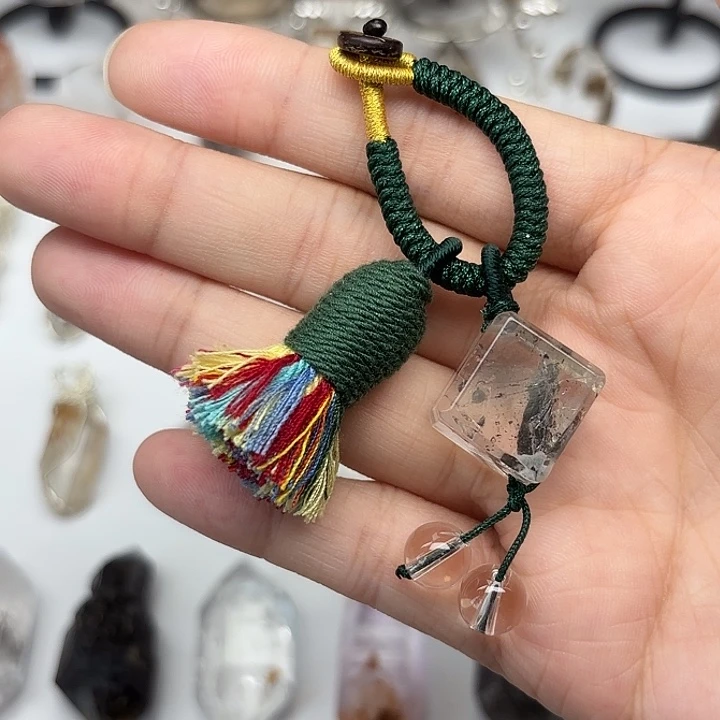 颈饰未镶嵌水晶流沙方糖闪灵钻挂件