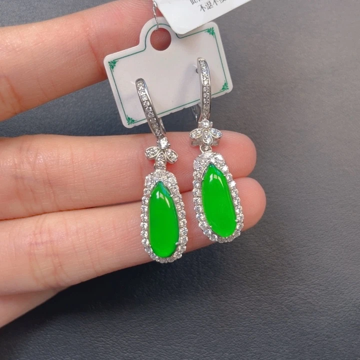 翡翠银S925镶嵌吊坠(不含链)