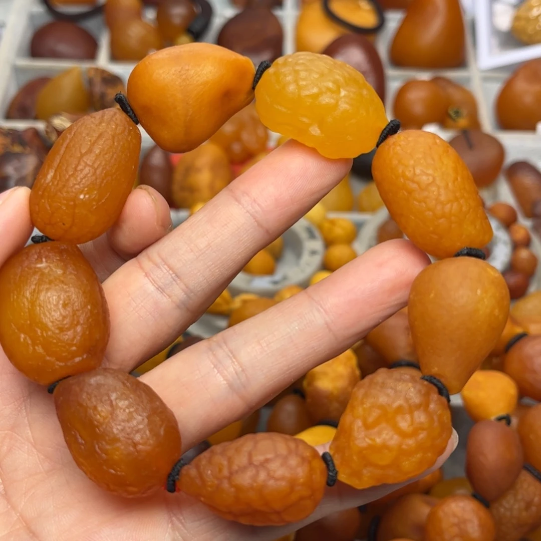琥珀裸石未镶嵌天然蜜蜡手串