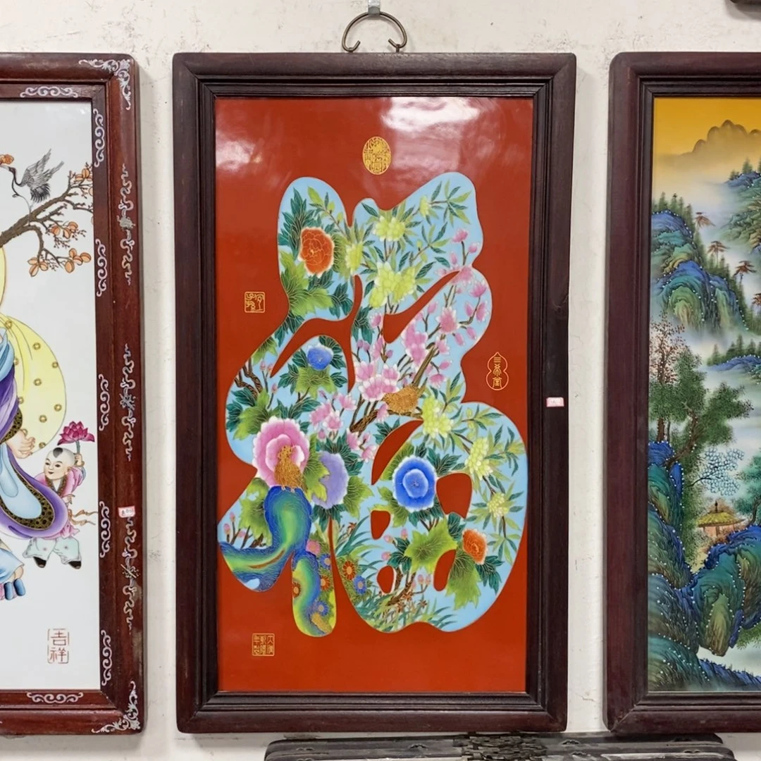 瓷片90*52 景德镇瓷板画柴窑烧制