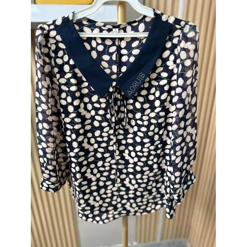 H2046气质长袖洋气时尚休闲百搭女士娃娃领上衣