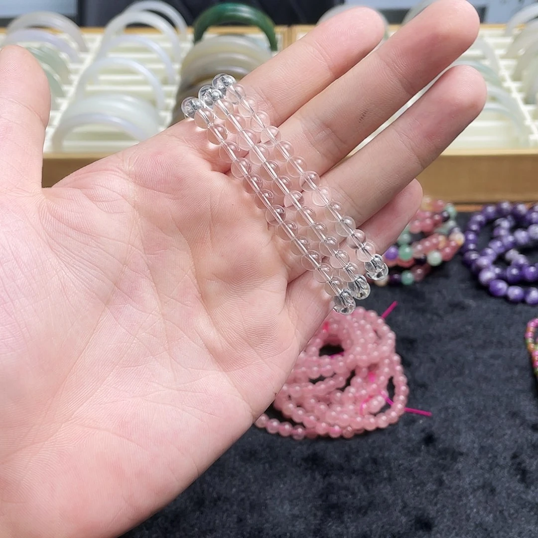 水晶手串未镶嵌白水晶6mmaa