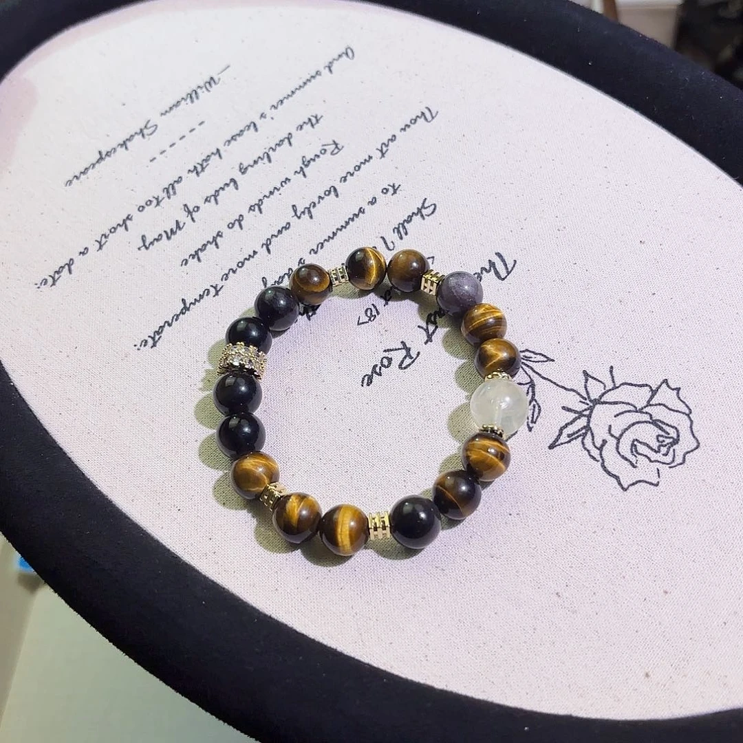 手链烟晶银S925镶嵌diy