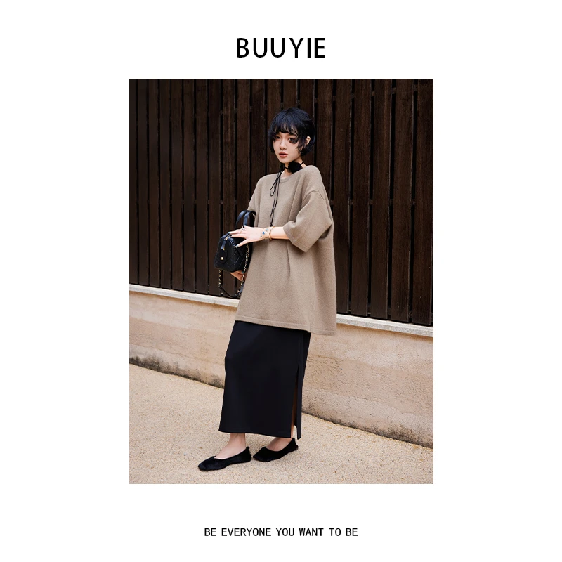 BUUYIE 25SS【静梧】早秋针织衫上衣女系带慵懒风小众 250975