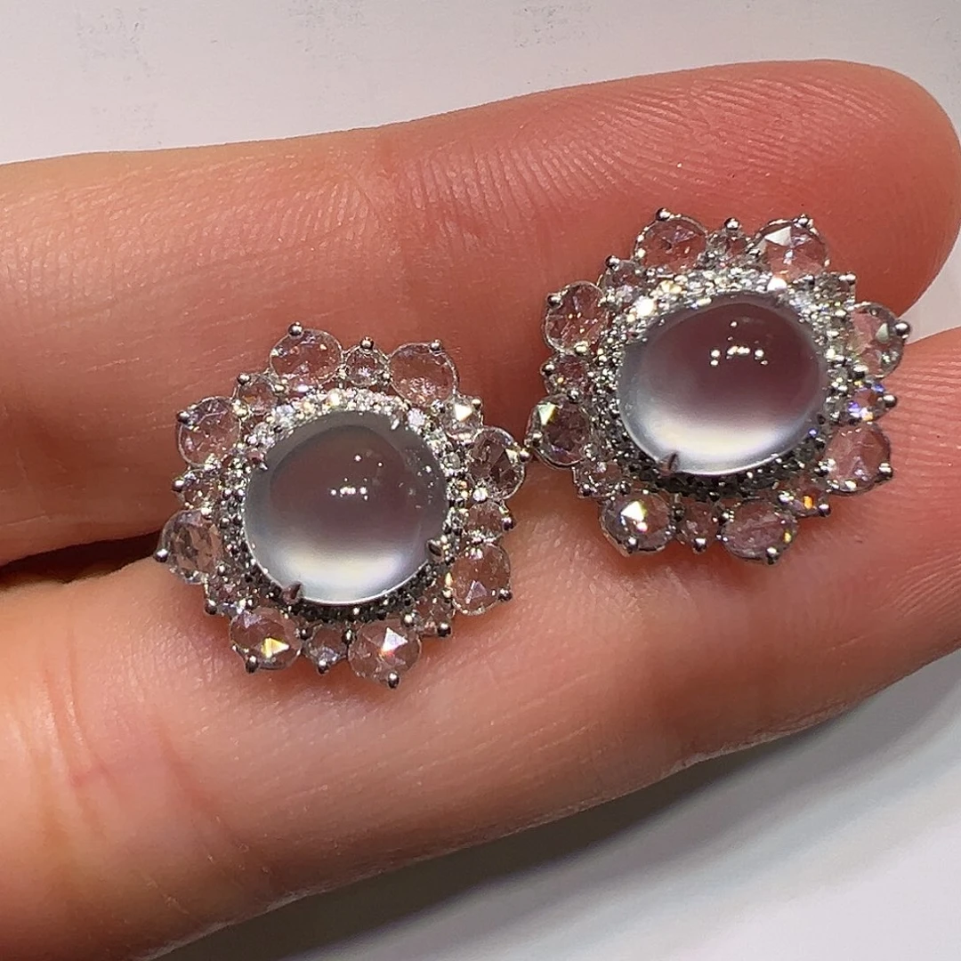 翡翠18K金镶嵌耳饰耳包