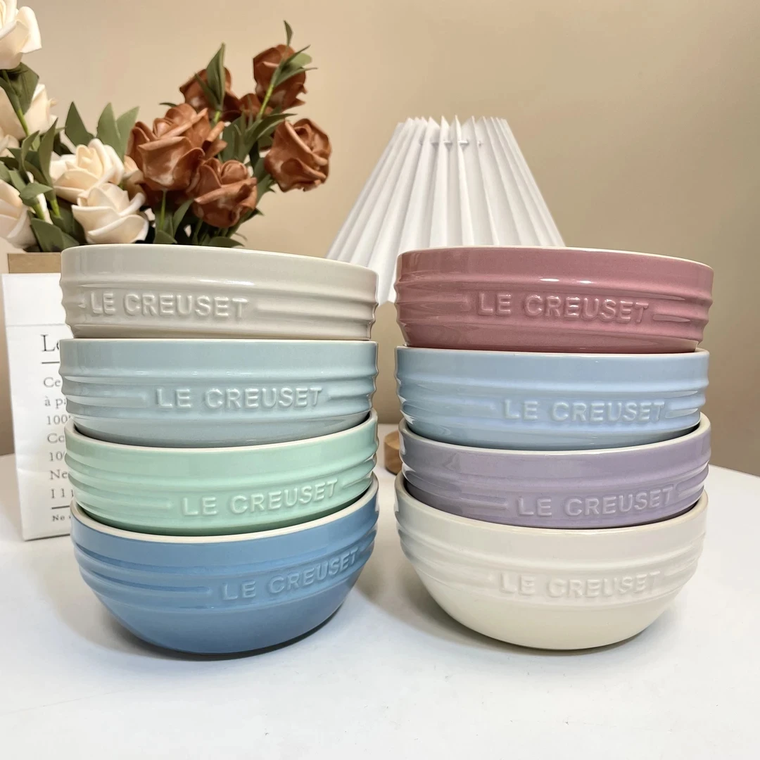 微瑕 2只韩式面碗5.5英寸直径14cm