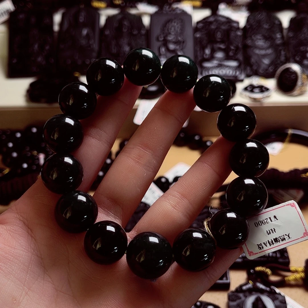 翡翠未镶嵌手串天然缅料A货卡15手串A041