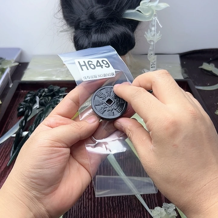 蛇纹石玉发饰合金蓝*