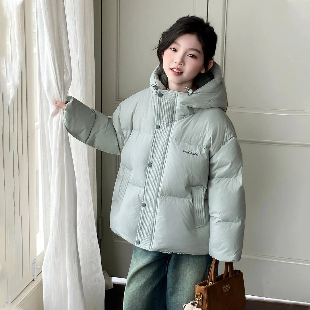 女童韩版休闲棉服冬季加厚连帽洋气中大童棉袄外套新款冬装棉衣潮