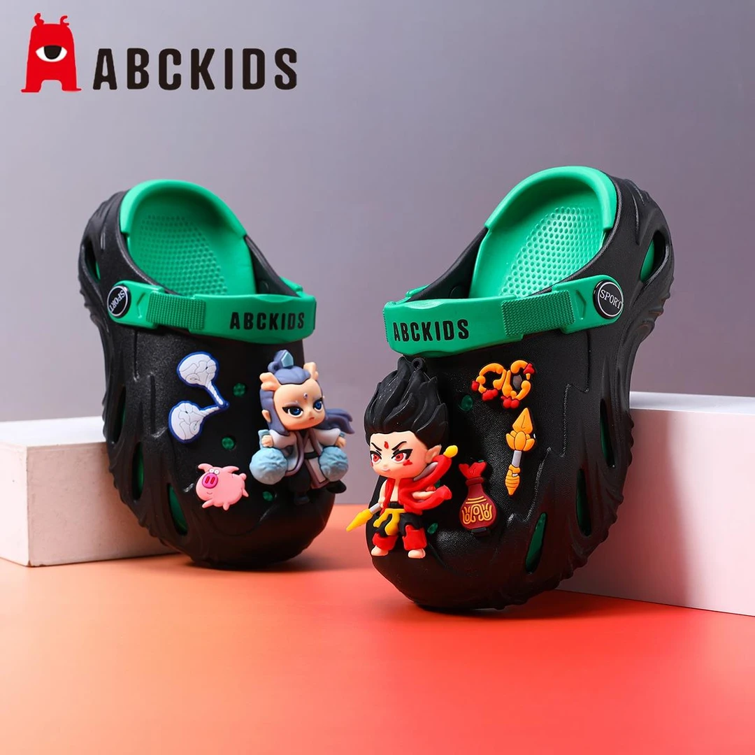 Abckids哪吒儿童洞洞鞋男童拖鞋夏季新款防滑软底外穿沙滩鞋男孩