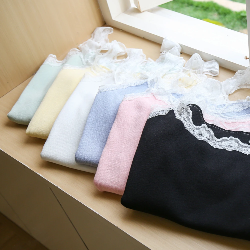 大码微胖设计感甜美蕾丝背心 5825