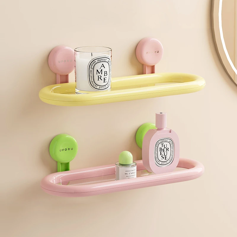 橱明星吸盘浴室置物架家用壁挂免打孔沥水收纳架卫生间香薰置物架