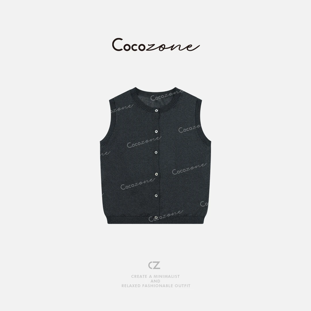 COCO ZONE 刘一一 春季慵懒风显瘦无袖针织背心CD1A0316