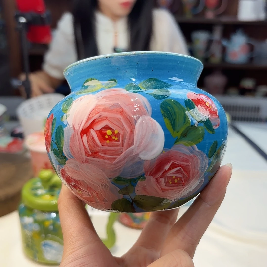 瓷片景德镇手绘高温釉下彩陶瓷茶具