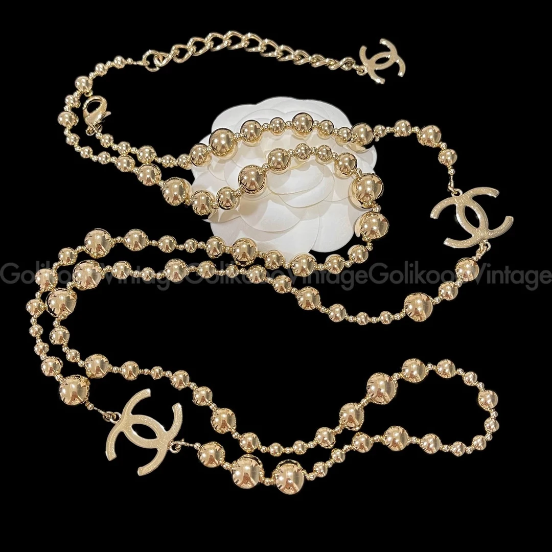95新 Chanel/香奈儿 21s金色珠珠长项链 98965741
