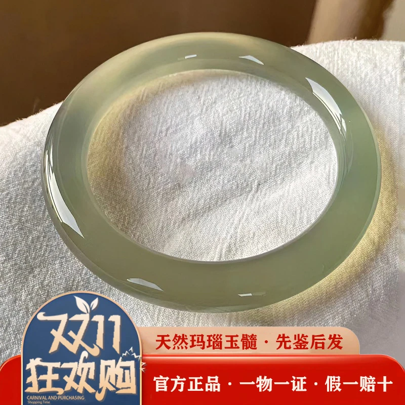 10mm苦茶色玛瑙玉髓圆条手镯一款优雅韵味十足的玉镯一物一证天然