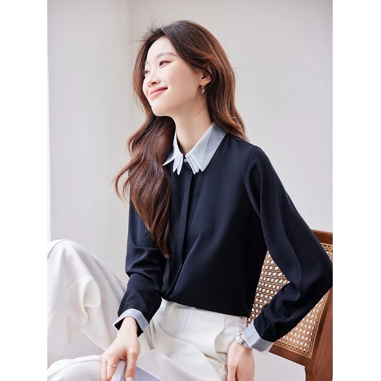 职场穿搭高级感长袖衬衫女士春装2025新款气质通勤设计感小众上衣