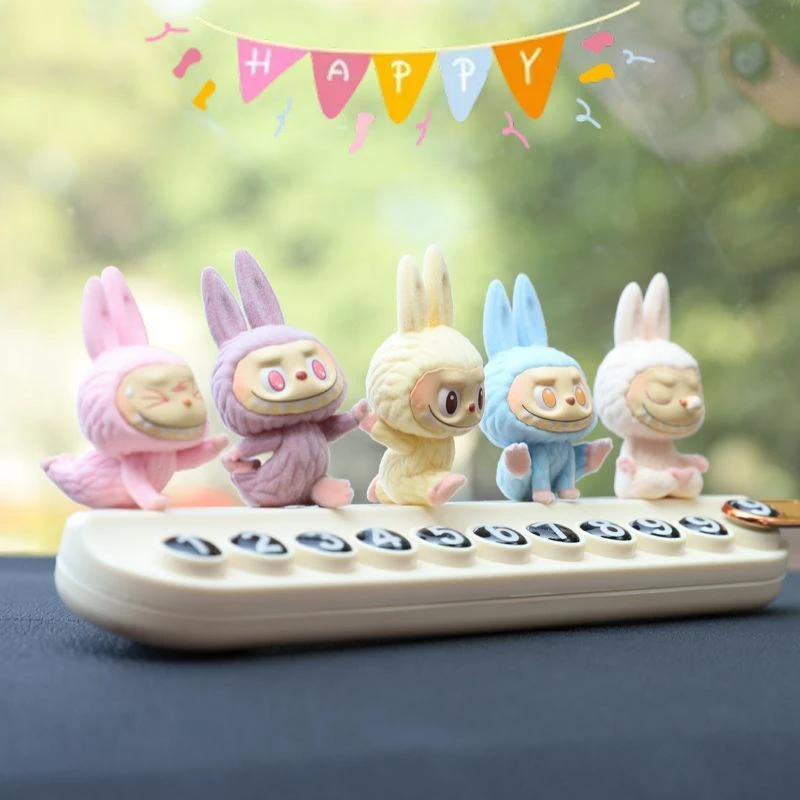 labubu汽车临时停车号码牌车载挪车牌zimomo拉布布泡泡玛特内饰品