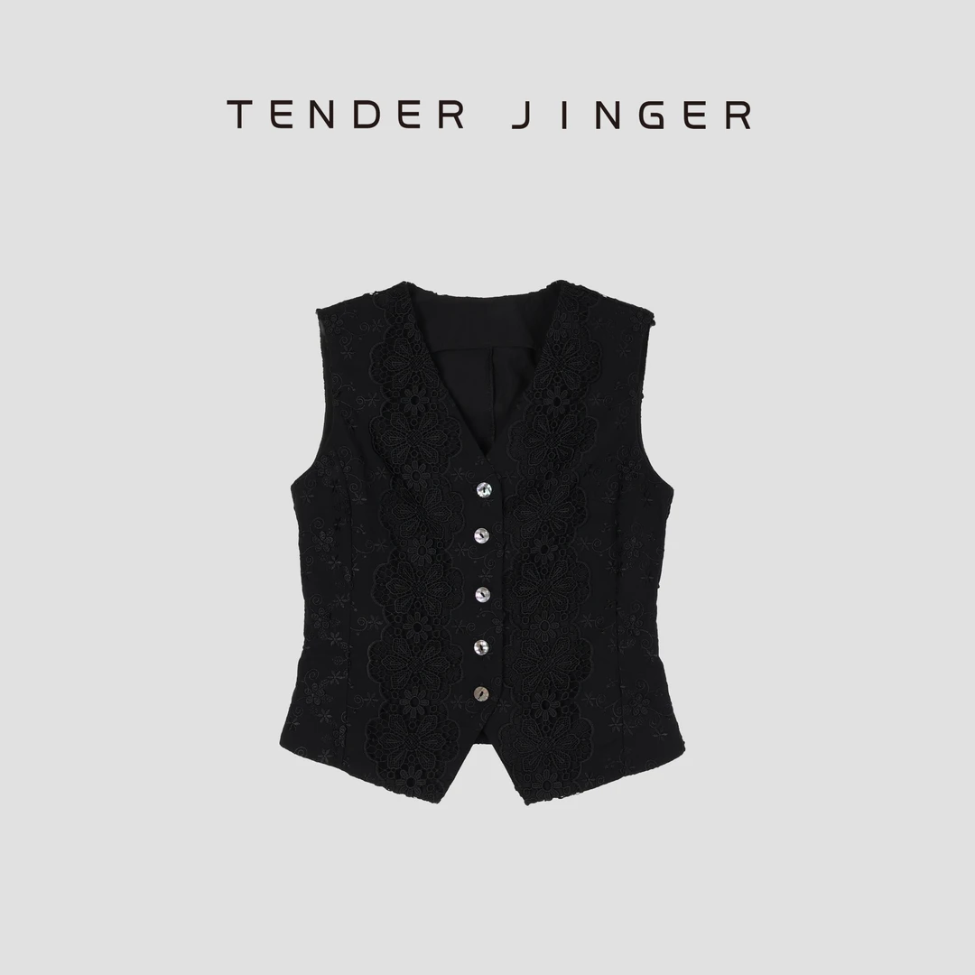 Tender Jinger重工镂空刺绣马甲T52LWW30803