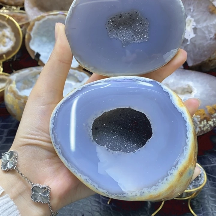 水晶珠宝半成品未镶嵌彩晶盆