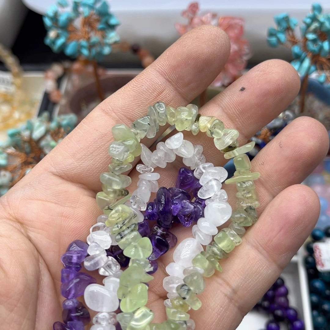 烟晶手串未镶嵌碎石手串