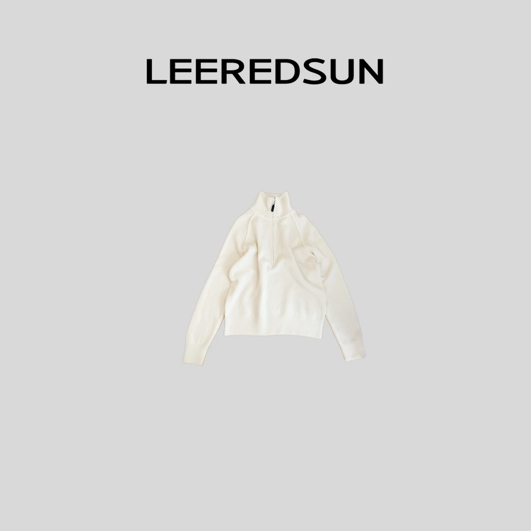 LEEREDSUN "蓝色大海的传说" 立领拉链百搭羊绒毛衣YY01MY3036