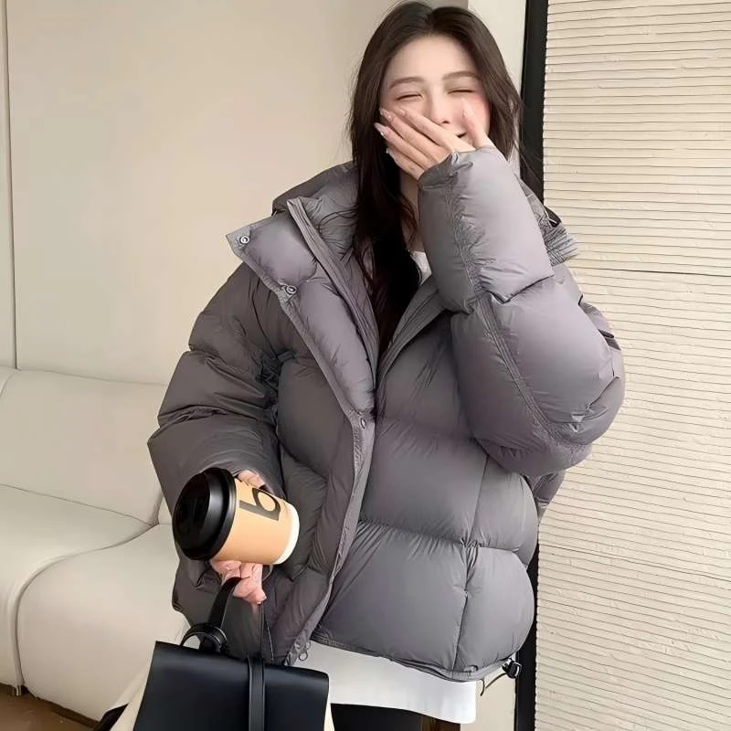 新国标云感泡芙短款零压90白鸭绒羽绒服新女厚冬-LGZ22