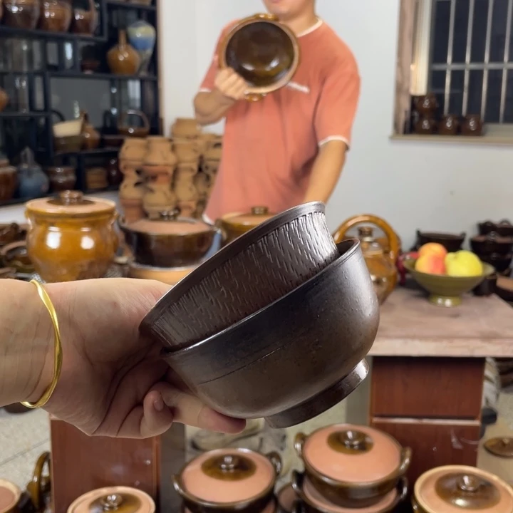 粗陶土一对一对两个碗两个碗