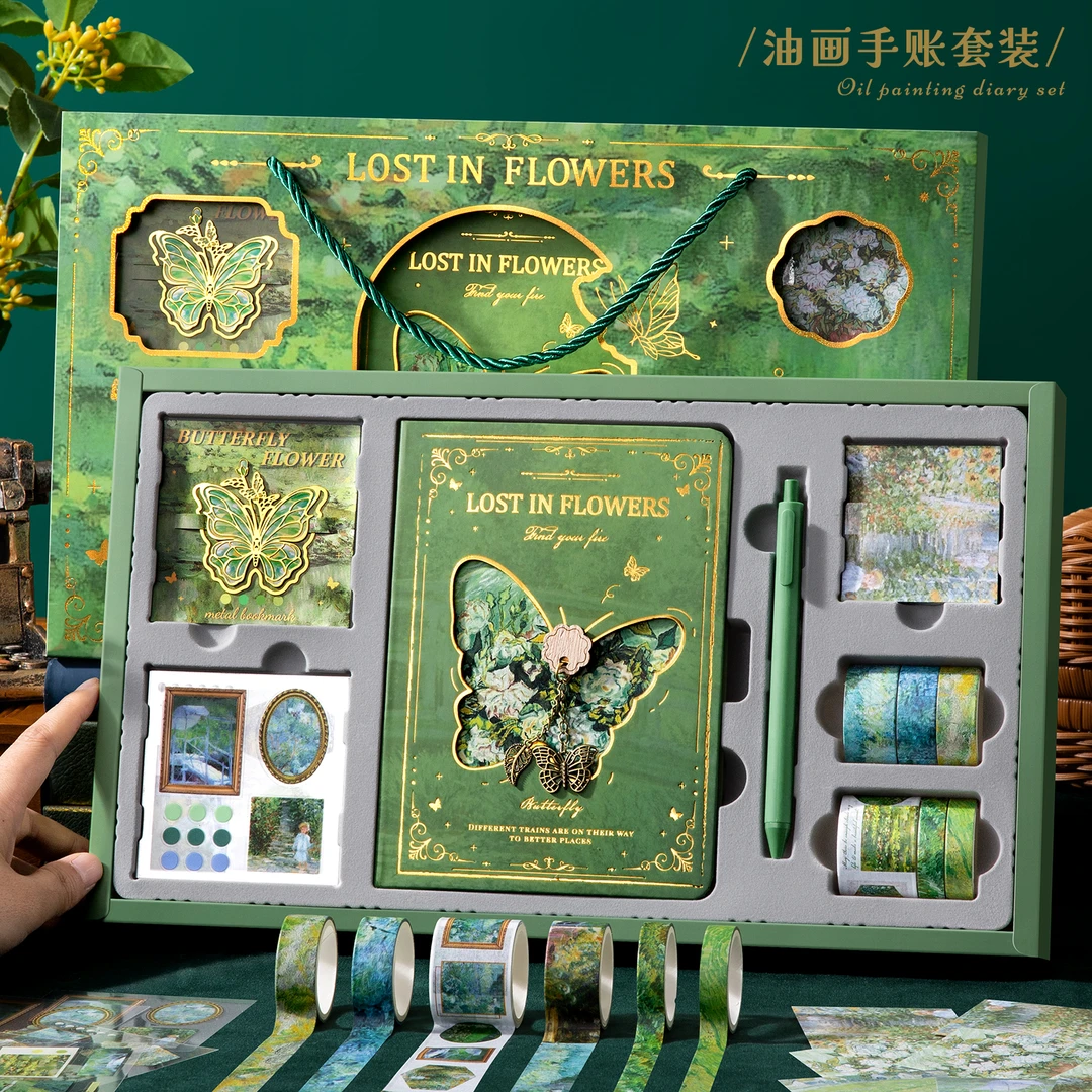 油画笔记本套装礼盒学生手帐本文具女生日礼物送同学闺蜜伴手礼盒
