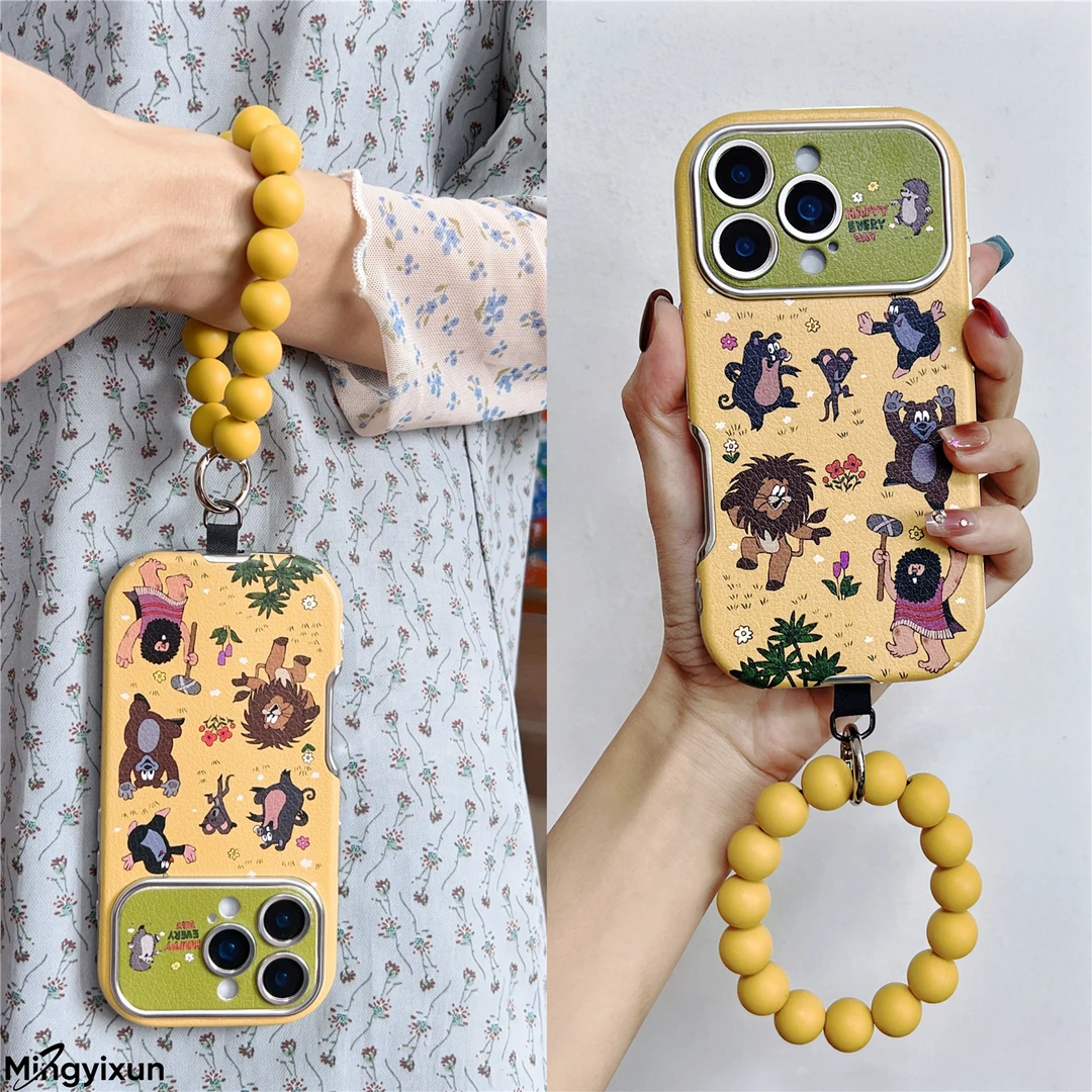 跳舞鼹鼠狮子野人适用iphone17promax串珠绳苹果16pro手机壳15/14