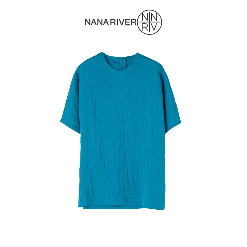 【素惜】极简圆领廓形桑蚕丝短袖T恤休闲感显高级上衣百搭