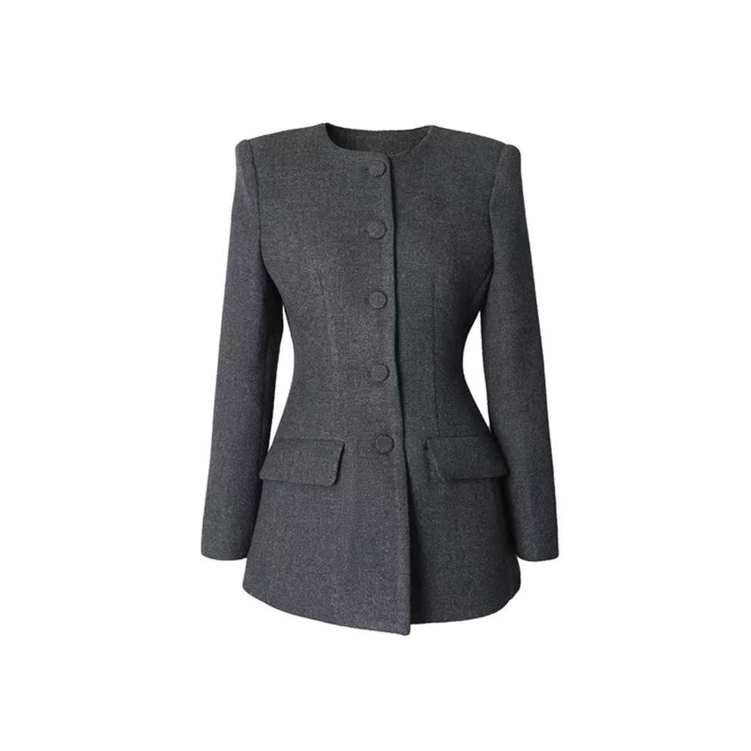 气质显瘦小蛮腰黑西装外套女2025秋冬季新款韩系西服休闲外套女