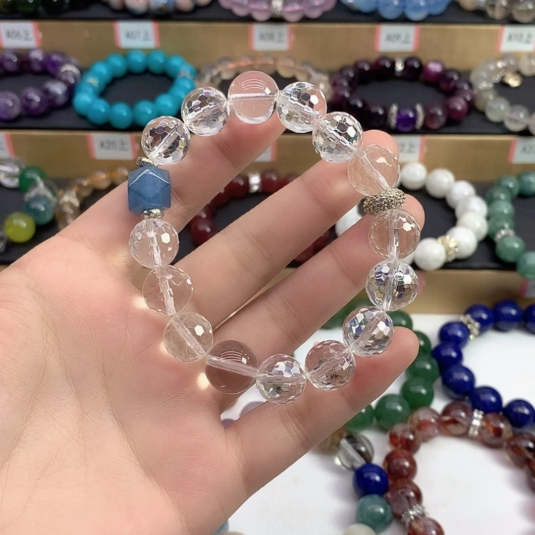 水晶未镶嵌手链白蓝