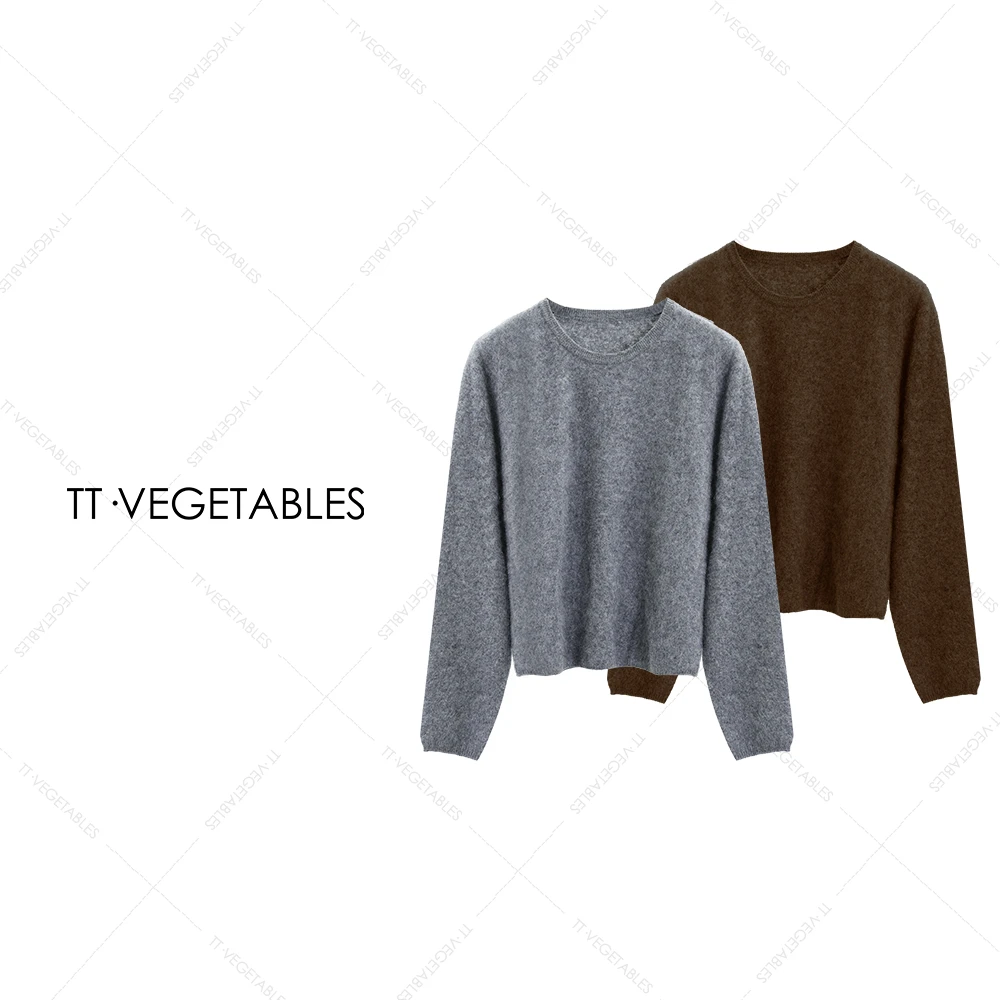 TT・VEGETABLES【序白】 窗星 羊绒混纺圆领毛针织衫521647