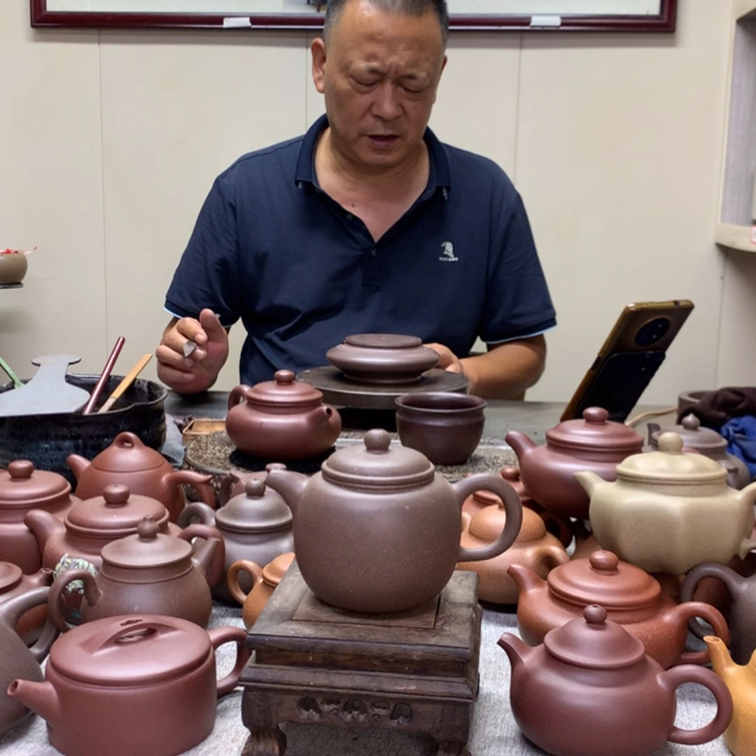 紫泥茶壶鲍尊260 C半手工制作