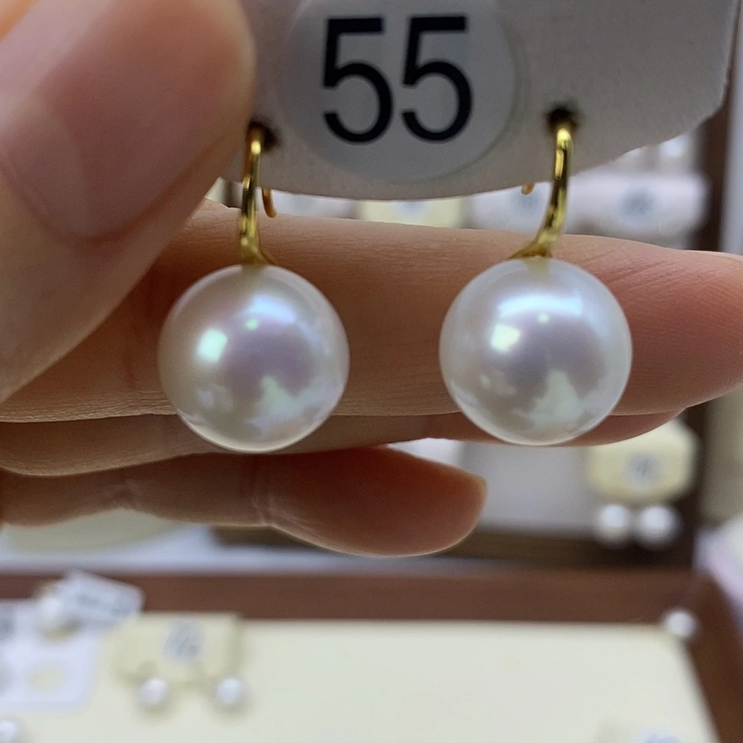 银S925镶嵌淡水珍珠耳饰