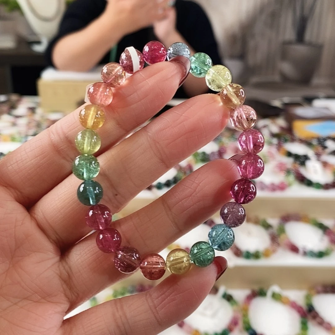 碧玺手串未镶嵌G2284单圈颜色微差