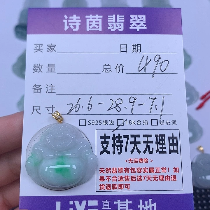 颈饰未镶嵌翡翠天然
