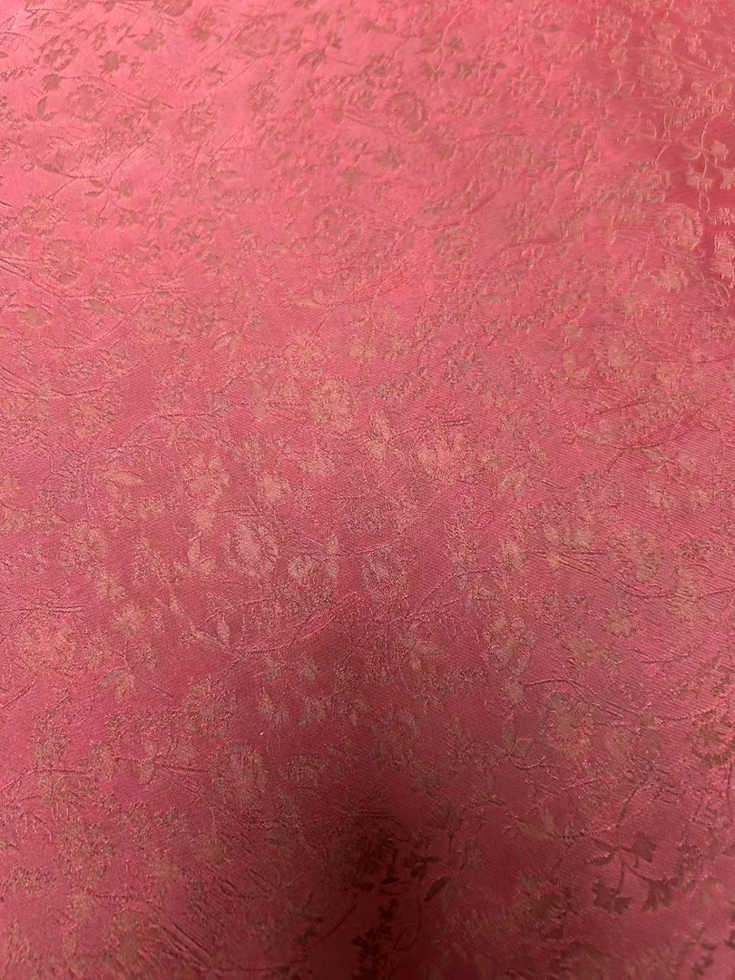 香云纱冠乐绉红  链接 布头 高清数码印花