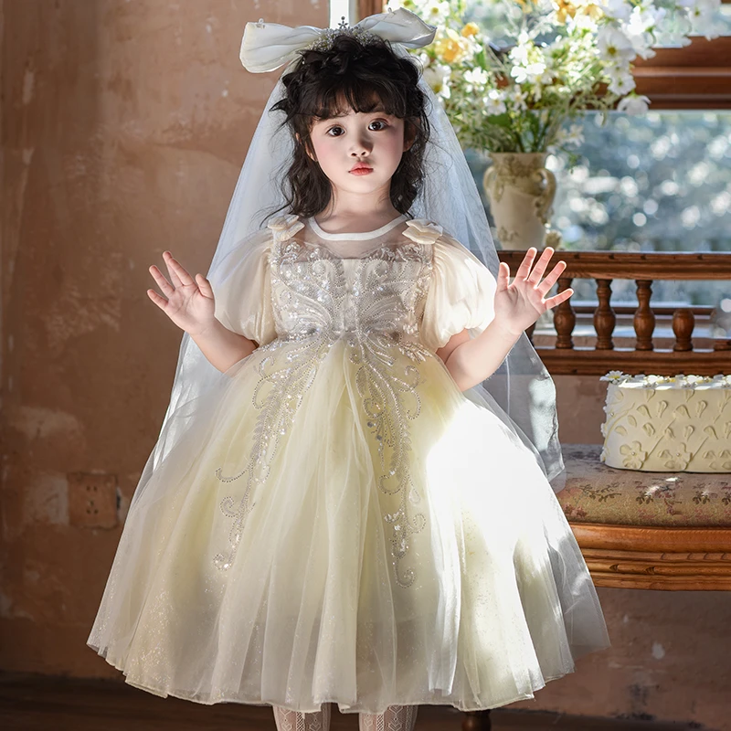 流金岁月-女童夏季公主裙洋气蓬蓬纱演出服花童主持人连衣裙子