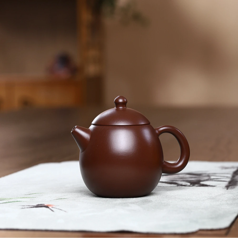 龙蛋壶功夫茶具套装家用紫朱泥泡茶壶纯手工手工宜兴紫砂壶茶壶