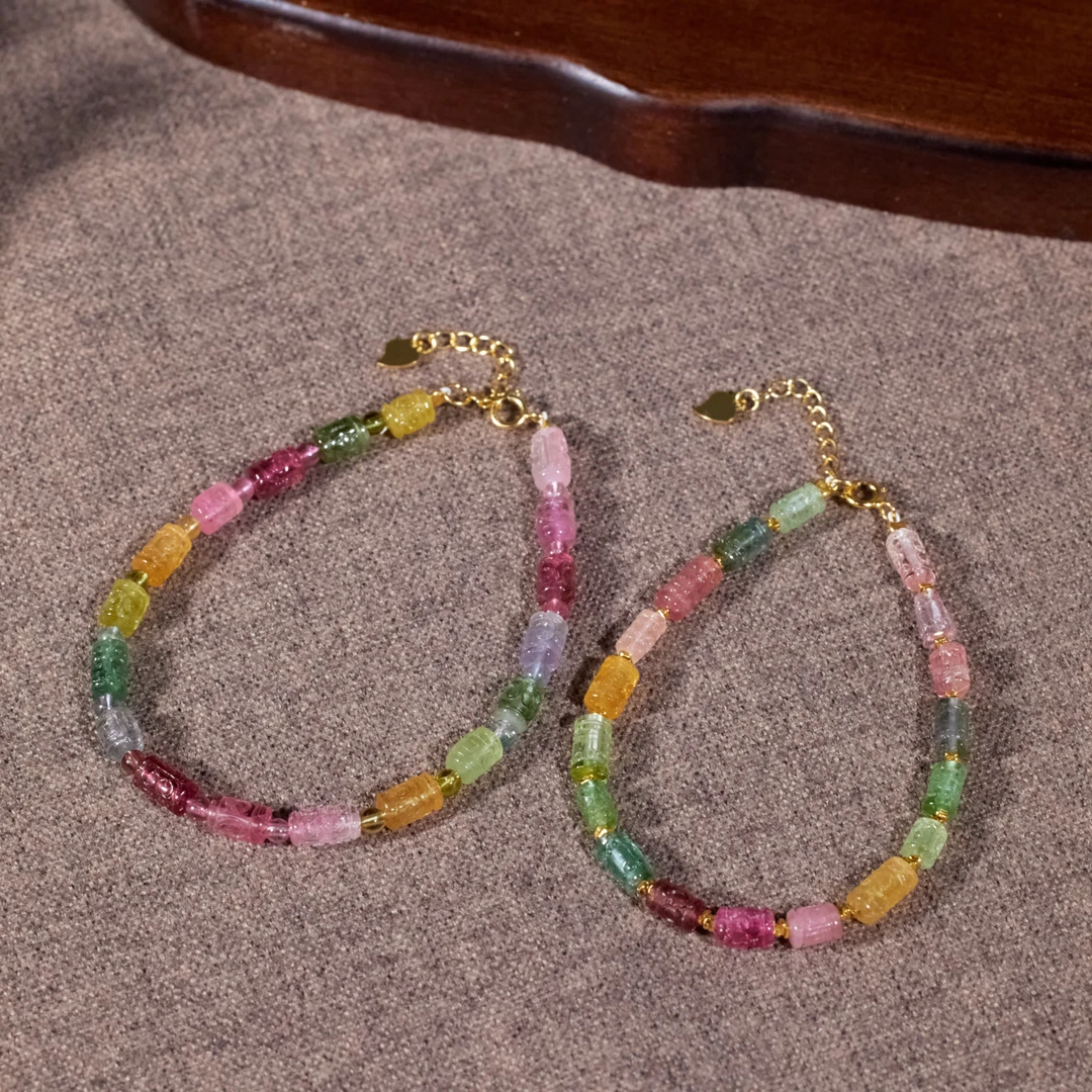 【歪歪力推】*碧玺回纹珠手链*（多样性发其一）N5326