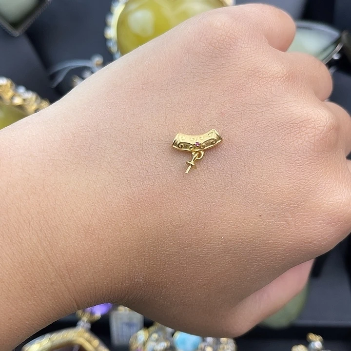 去***6琥珀银S925镶嵌裸石扣头