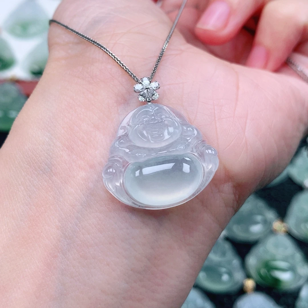 吊坠(不含链)18K金镶嵌翡翠