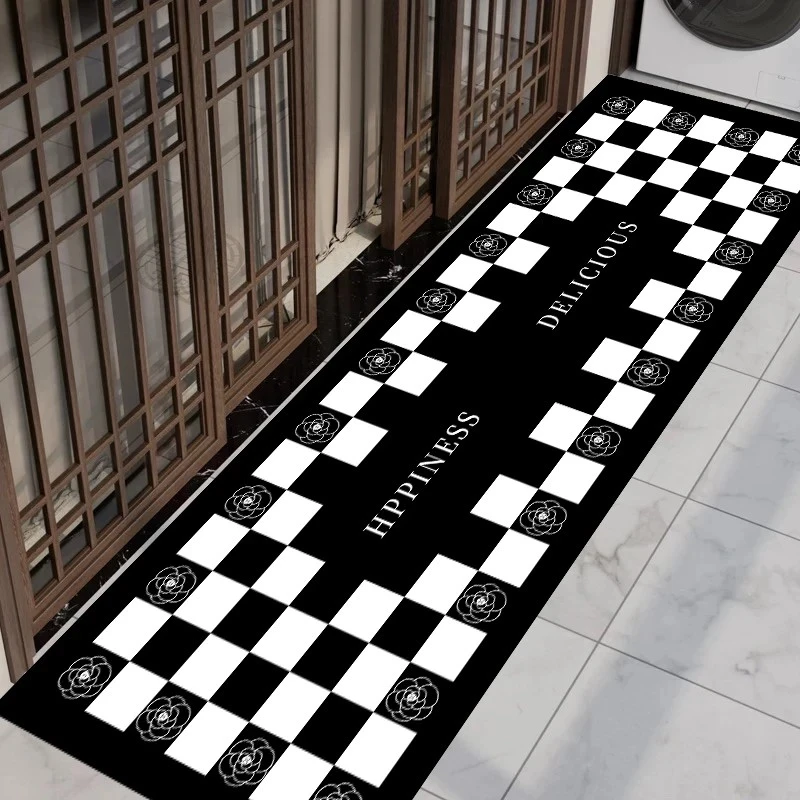 C063【60*200cm】硅藻泥入户门垫喜庆玄关厨房浴室防滑免洗地毯地垫